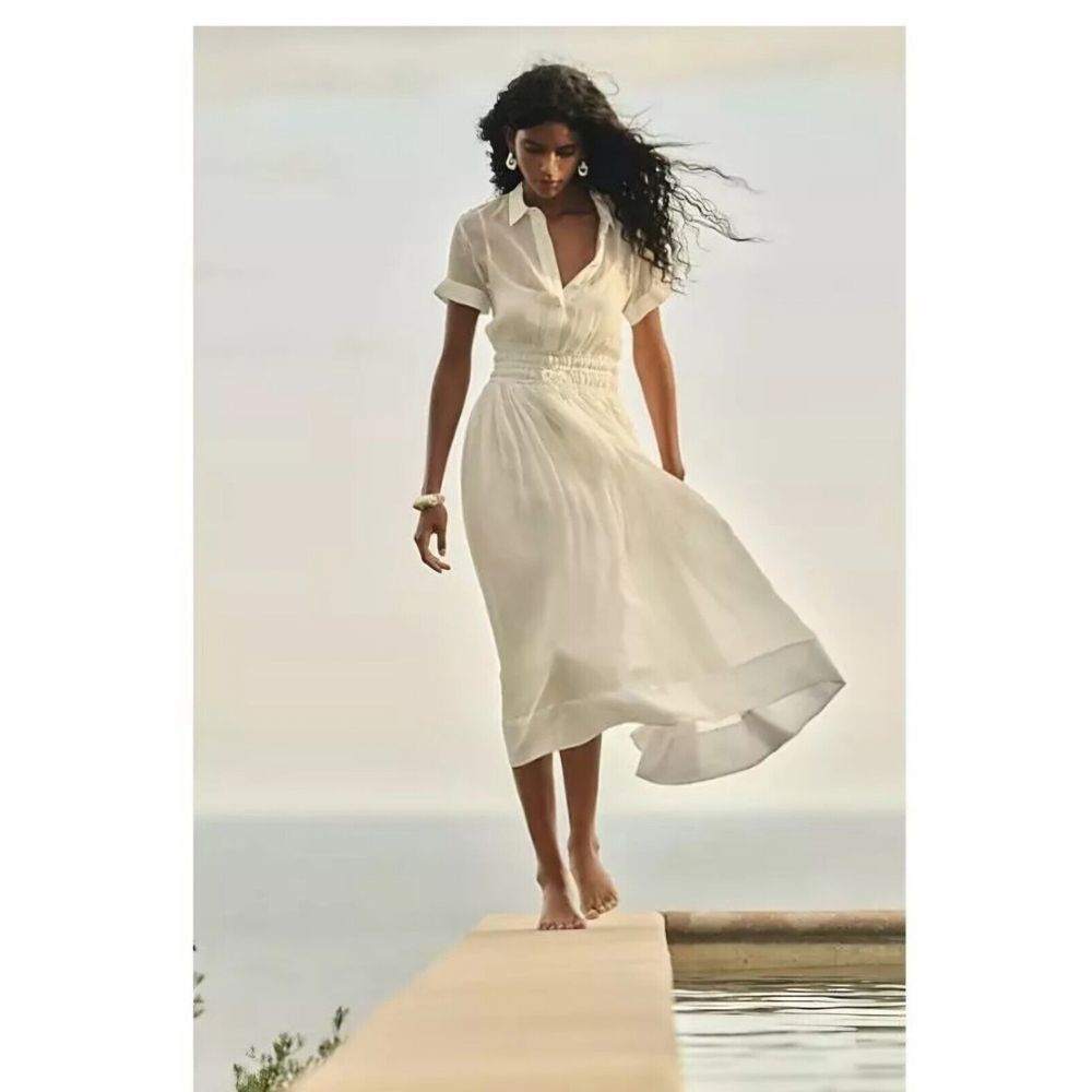 Elegant White Midi Dress